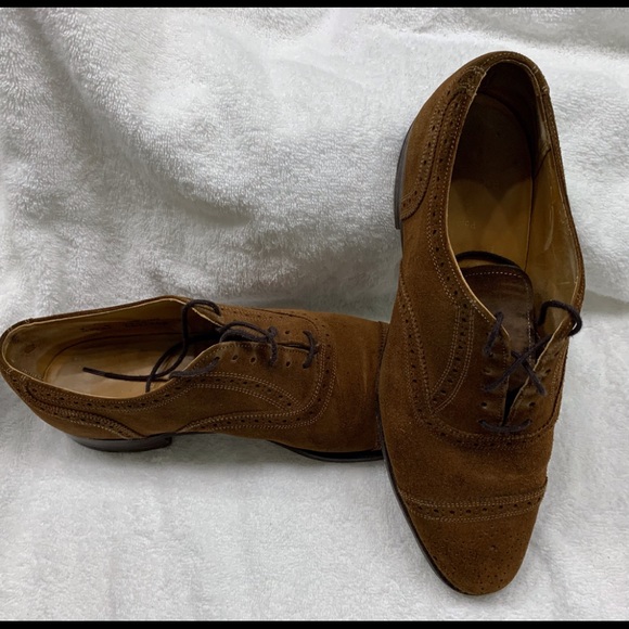 Crockett & Jones x polo cap toe brown suede shoes - Picture 3 of 10